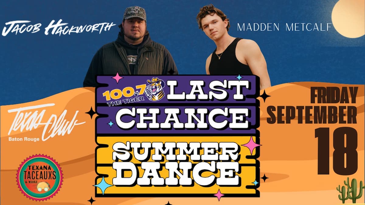 100.7 The Tiger Presents: Last Chance Summer Dance w/ Jacob Hackworth