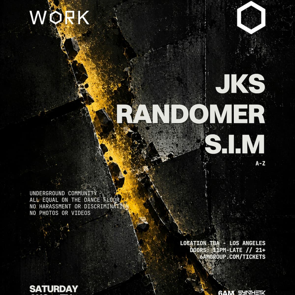 WORK presents: JKS, Randomer, & S.I.M