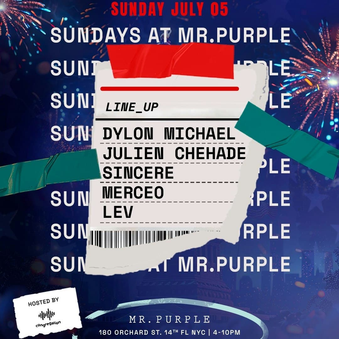 Sundays at Mr. Purple Independence Day Celebration