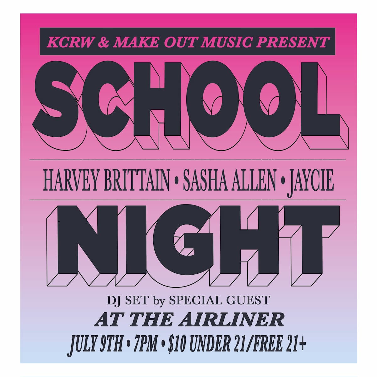 School Night: HARVEY BRITTAIN SASHA ALLEN JAYCIE