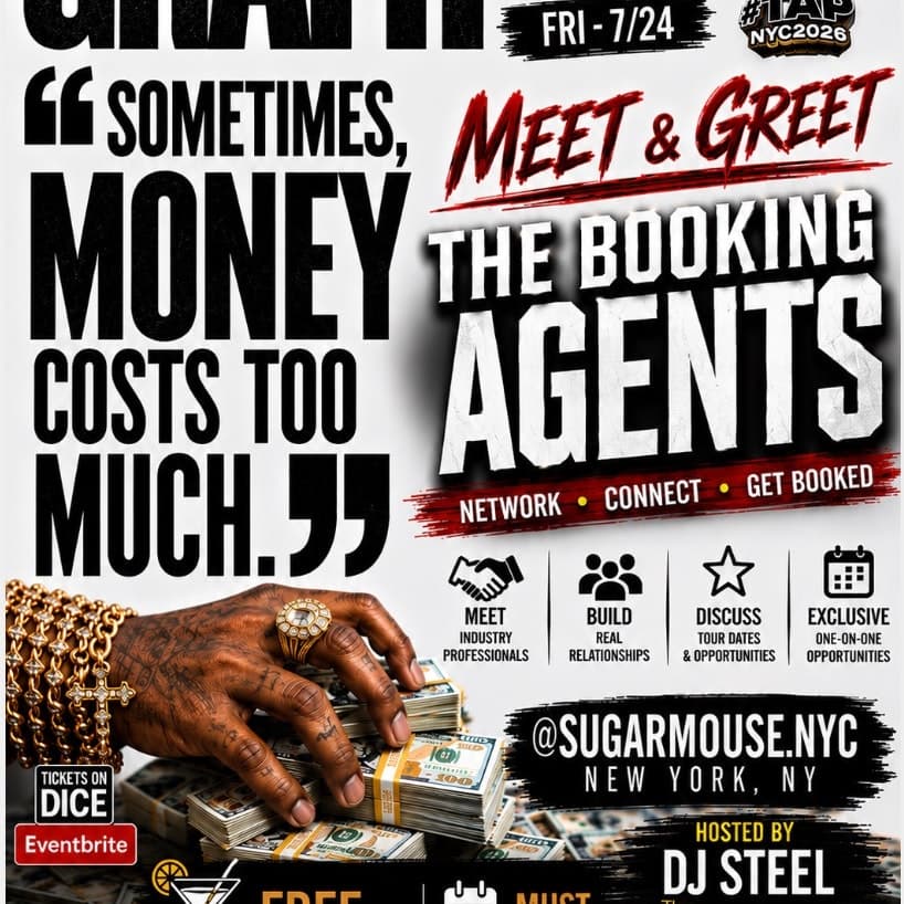 Free Dinner&Drinks-Meet Bookings Agents & DJ Steel
