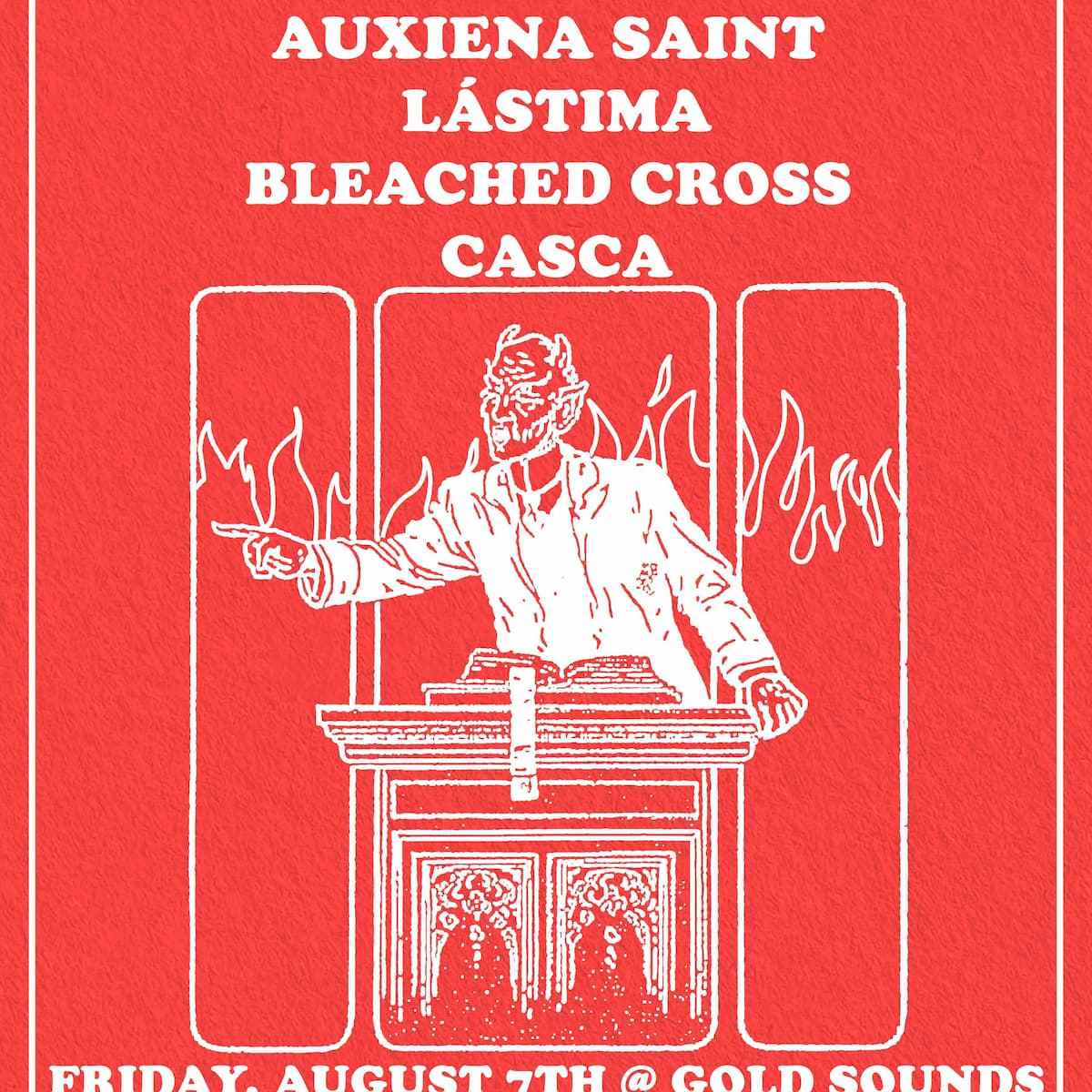 Snag // Auxiena Saint // Lástima // Bleached Cross// Casca